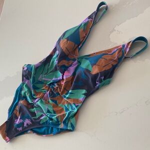 Tropical Print One-Piece Swimsuit